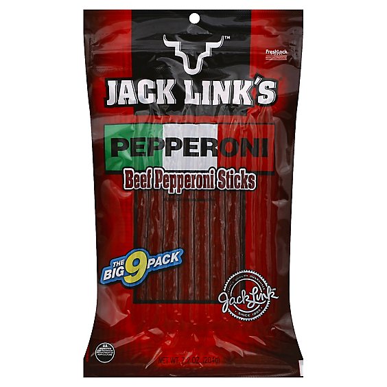 Jack Links Meat Sticks Beef The Big 9 Pack Pepperoni 9 Count - 7.2 Oz