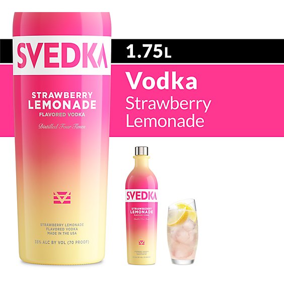 SVEDKA Strawberry Lemonade Flavored Vodka 70 Proof - 1.75 Liter