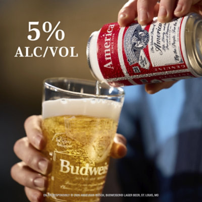 Budweiser American Lager Beer in Cans - 15 - 16 Fl. Oz. - Image 3