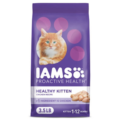 Iams Proactive Health with Chicken Cat Kibble Healthy Kitten Dry Cat Food - 3.5 Lbs - Image 1