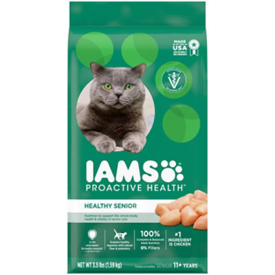 Iams Proactive Health with Chicken Cat Kibble Healthy Senior Dry Cat Food - 3.5 Lbs - Image 1