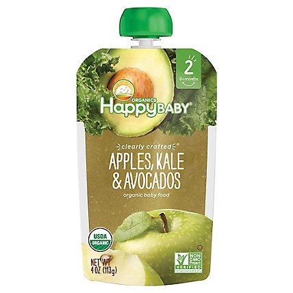 Happy Baby Organics Organic Baby Food Apple Kale & Avocados - 4 Oz - Image 2