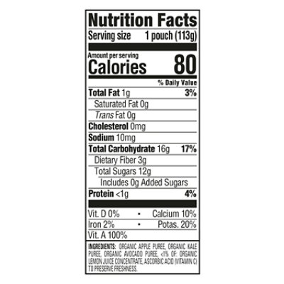 Happy Baby Organics Stage 2 Apples Kale & Avocados Pouch - 4 Oz - Image 3