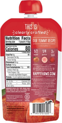 Happy Baby Organics Clearly Crafted Stage 2 Apples Guavas And Beets Pouch - 4 Oz - Image 6