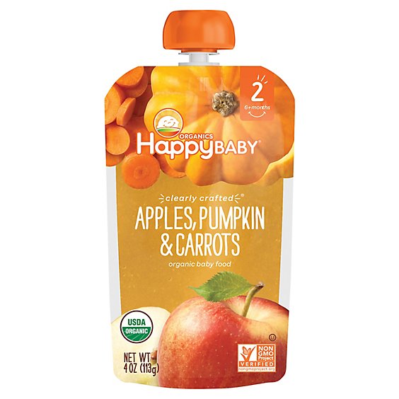 Happy Baby Organics Apples Pumpkin & Carrots - 4 Oz