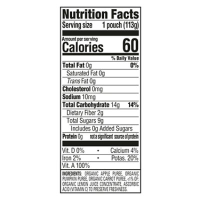 Happy Baby Organics Stage 2 Apples Pumpkin & Carrots Pouch - 4 Oz - Image 3