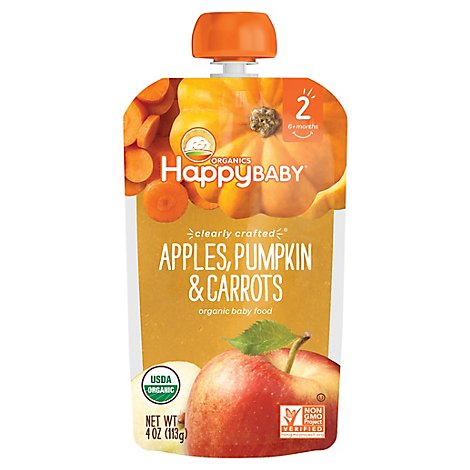 Happy Baby Organics Apples Pumpkin & Carrots - 4 Oz