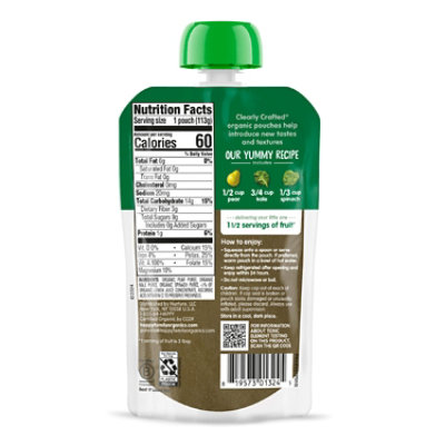Happy Baby Organics Stage 2 Pears Kale & Spinach Pouch - 4 Oz - Image 2