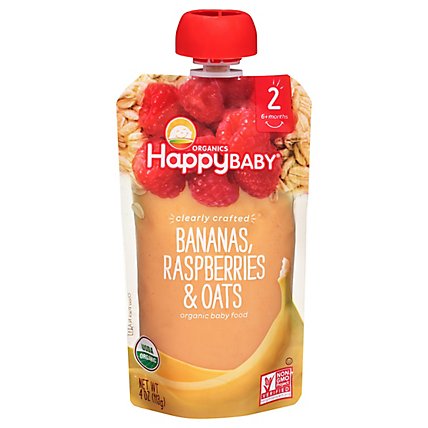 Happy Baby Organics Banana Raspberries & Oats - 16 Oz - Image 2