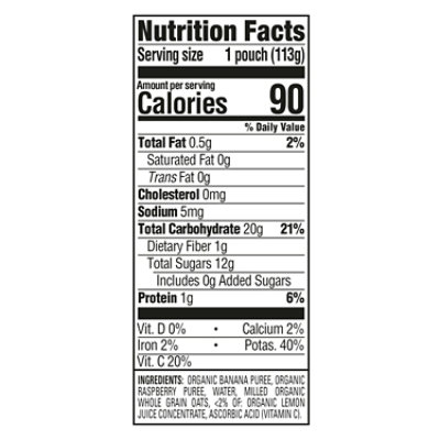Happy Baby Organics Stage 2 Bananas Raspberries & Oats Pouch - 4 Oz - Image 3
