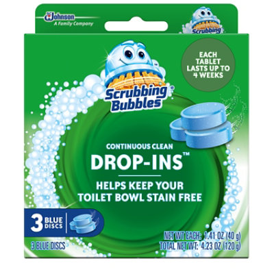 Scrubbing Bubbles Drop Ins Continuous Toilet Cleaning Blue Discs