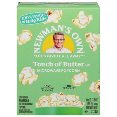 Newmans Own Microwave Popcorn Light Butter Flavor - 3-3.5 Oz
