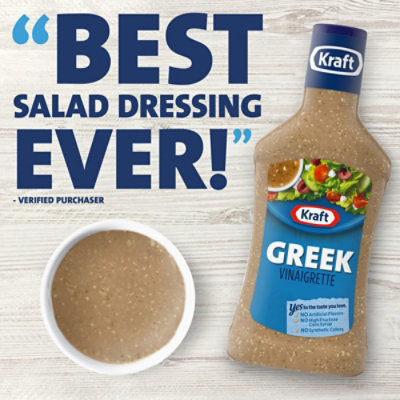 Kraft Greek Vinaigrette Salad Dressing Bottle - 16 Fl. Oz. - Image 4