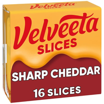 Velveeta Slices Sharp Cheddar Cheese - 16 Count - Image 1