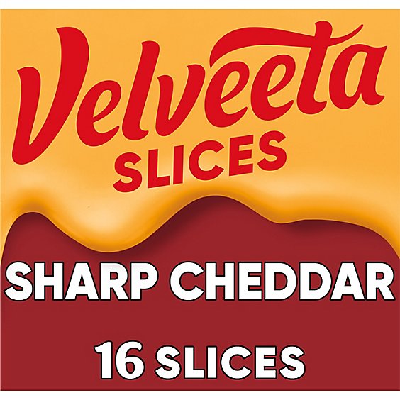 Velveeta Slices Sharp Cheddar Cheese Pack - 16 Count