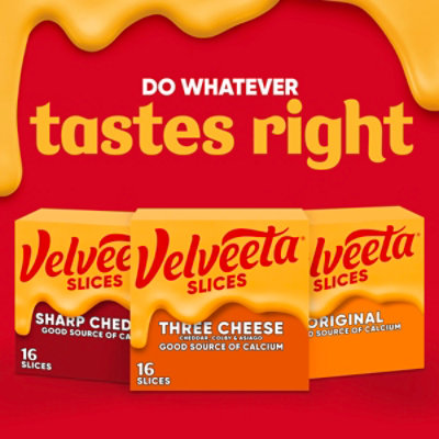 Velveeta Slices 3 Cheese with Cheddar Colby & Asiago Pack - 16 Count ...