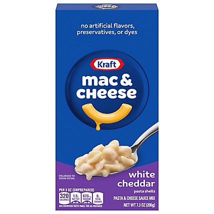 Kraft White Cheddar Macaroni & Cheese Dinner with Pasta Shells Box - 7.3 Oz - Image 5