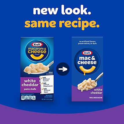 Kraft White Cheddar Macaroni & Cheese Dinner with Pasta Shells Box - 7.3 Oz - Image 2