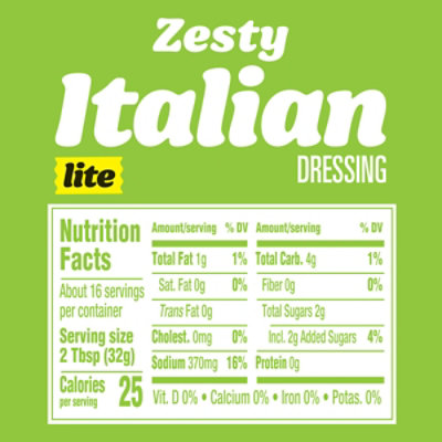 Kraft Zesty Italian Lite Salad Dressing Bottle - 16 Fl. Oz. - Image 7