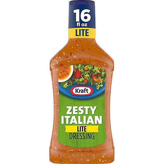 Kraft Zesty Italian Lite Salad Dressing Bottle - 16 Fl. Oz.