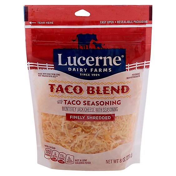 Lucerne Cheese Finely Shredded Mexican Style Taco Blend - 8 Oz