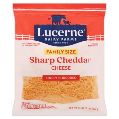 Lucerne Cheese Shredded Cheddar Sharp Fancy - 32 Oz - albertsons