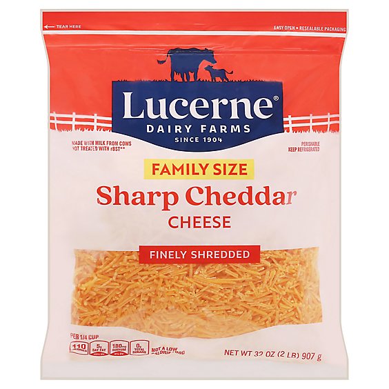 Lucerne Cheese Shredded Cheddar Sharp Fancy - 32 Oz