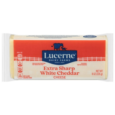 Lucerne Cheese Chunk Cheddar White Extra Sharp - 8 Oz - Image 2