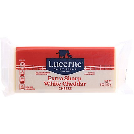 Lucerne Cheese Chunk Cheddar White Extra Sharp - 8 Oz - Image 2