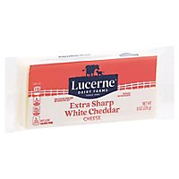 Lucerne Cheese Chunk Cheddar White Extra Sharp - 8 Oz - Image 1