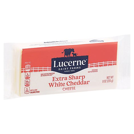 Lucerne Cheese Chunk Cheddar White Extra Sharp - 8 Oz