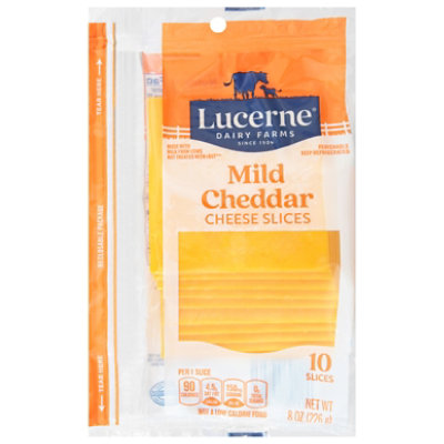 Lucerne Cheese Slices Mild Cheddar - 10 Count - Albertsons