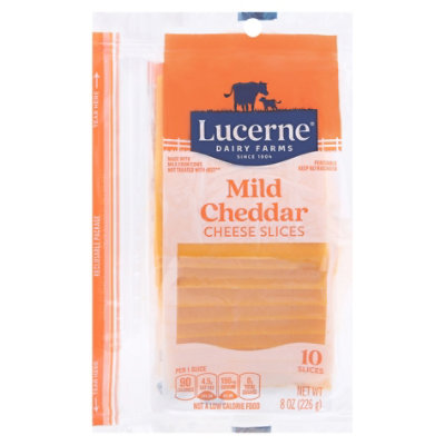 Lucerne Cheese Slices Mild Cheddar - 10 Count