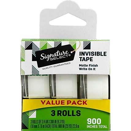 Signature SELECT Tape Invisible Matte Finish 0.75 Inch x 300 Inch - 3 Count - Image 2