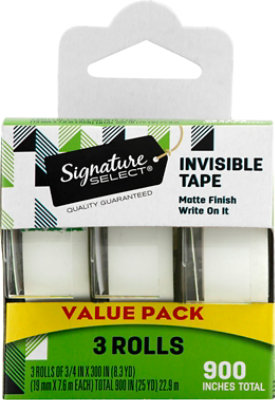 Signature SELECT 0.75 Inch By 300 Inch Invisible Matte Finish Tape - 3 Count - Image 2