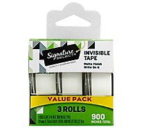 Signature SELECT Tape Invisible Matte Finish 0.75x300 Inch Pack - 3 Count