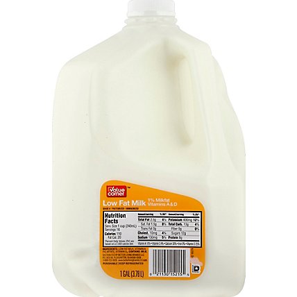 Value Corner Milk 1% - 1 Gallon - Image 2