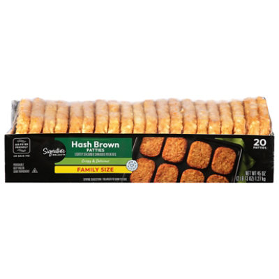 Signature Select Potatoes Hash Browns Patties Lightly Seasoned Shredded 20 Count - 45 Oz