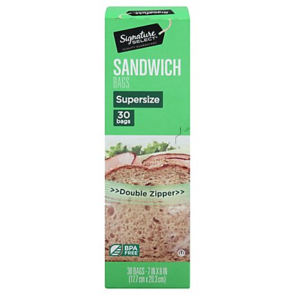 Signature SELECT Sandwich Bags Resealable Extra Large BPA Free - 30 Count - Image 3