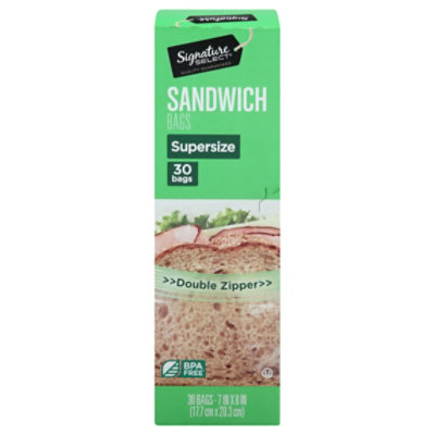 Signature SELECT Sandwich Bags Resealable Extra Large BPA Free - 30 Count - Image 3