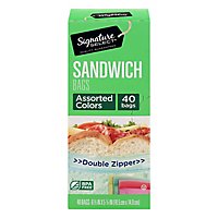 Signature SELECT Sandwich Bags Resealable Assorted Color - 40 Count - Image 3