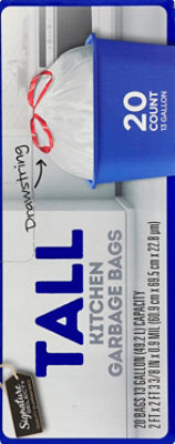 Signature SELECT Tall Kitchen Bags With Drawstring 13 Gallon - 20 Count - Image 5