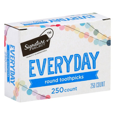 Signature SELECT Everyday Round Toothpicks - 250 Count - Image 1