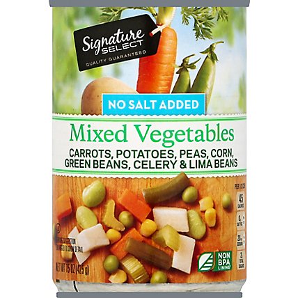 Signature SELECT Mixed Vegetables No Salt Added Can - 15 Oz - Image 2