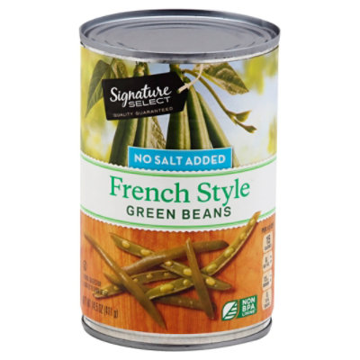 Signature SELECT Beans Green French Style No Salt Added Can - 14.5 Oz