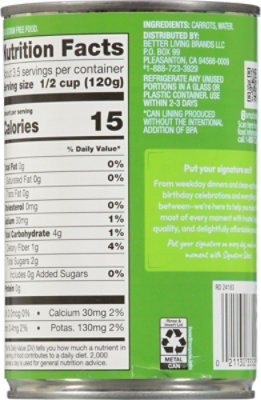 Signature SELECT Carrots Sliced No Salt Added - 14.5 Oz - Image 5