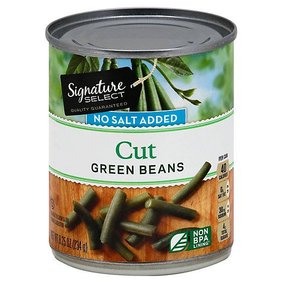 Signature SELECT Beans Green No Salt Added - 8 Oz