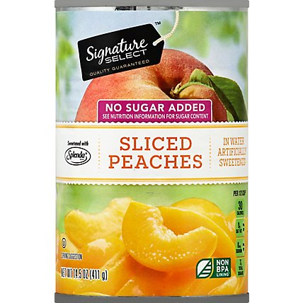 Signature SELECT Peaches Slices No Sugar Added - 14.5 Oz - Image 1