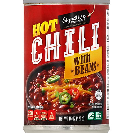 Signature SELECT Chili With Beans Hot Chili - 15 Oz - Image 2