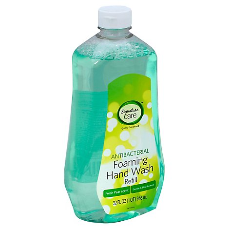 Signature Care Hand Wash Foaming Antibacterial Pear Scent Refill - 32 Fl. Oz.